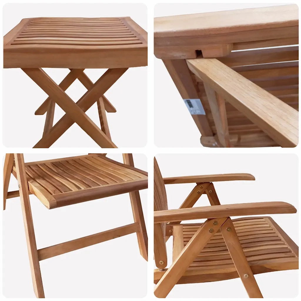 Set da Pranzo per Giardino 4 pcs Marrone Legno di teak solido 3375780