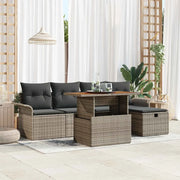 Set Divano da Giardino con cuscino 6 pcs Grigio polyrattan 3359905