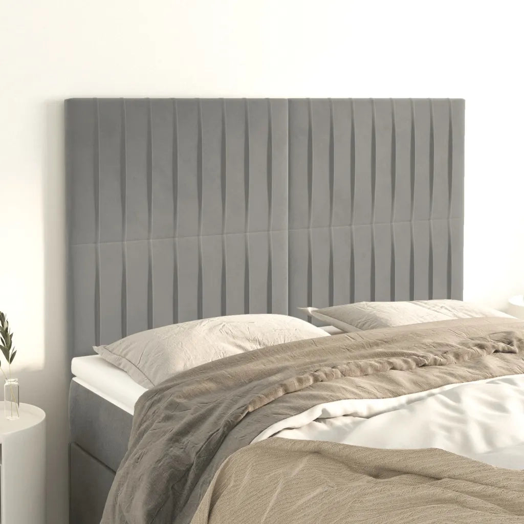 Testiera Grigio Chiaro 144x5x118/128 cm Velluto 3116618