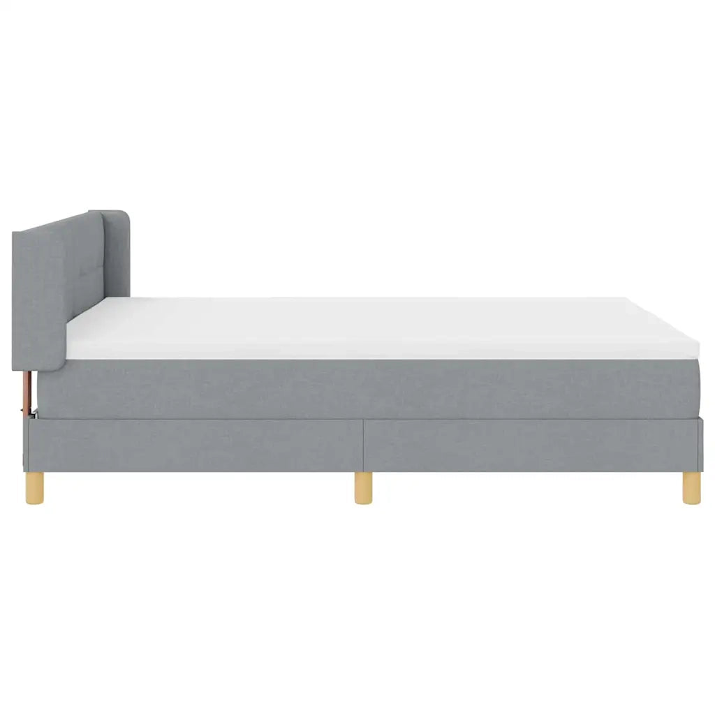 Letto a molle con materasso Grigio chiaro 200 x 140 cm Tessuto 3341293
