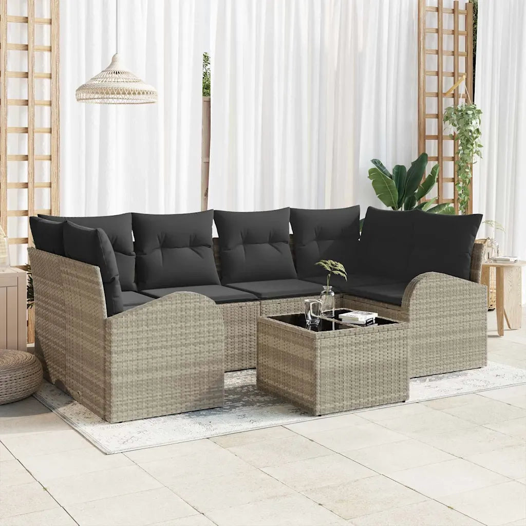 Set Divano da Giardino Grigio chiaro 55 x 55 x 37 cm polyrattan 3345942