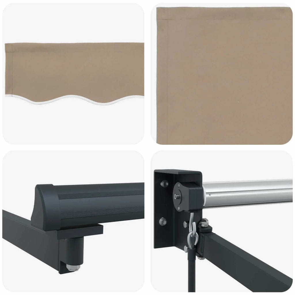 Tenda Retrattile Beige 350 x 250 cm Poliestere e Alluminio 3330349