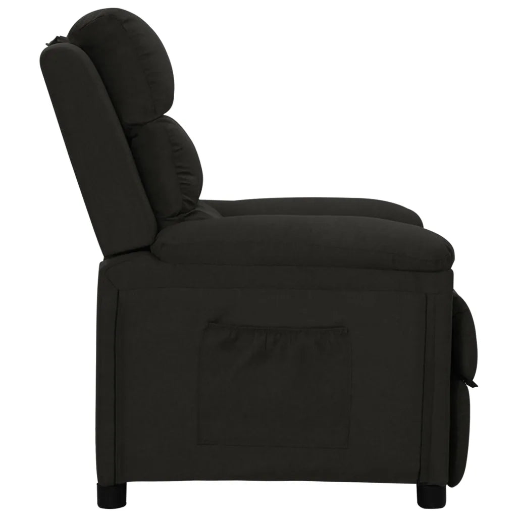 Poltrona | Sedia Relax Reclinabile in Tessuto Nero