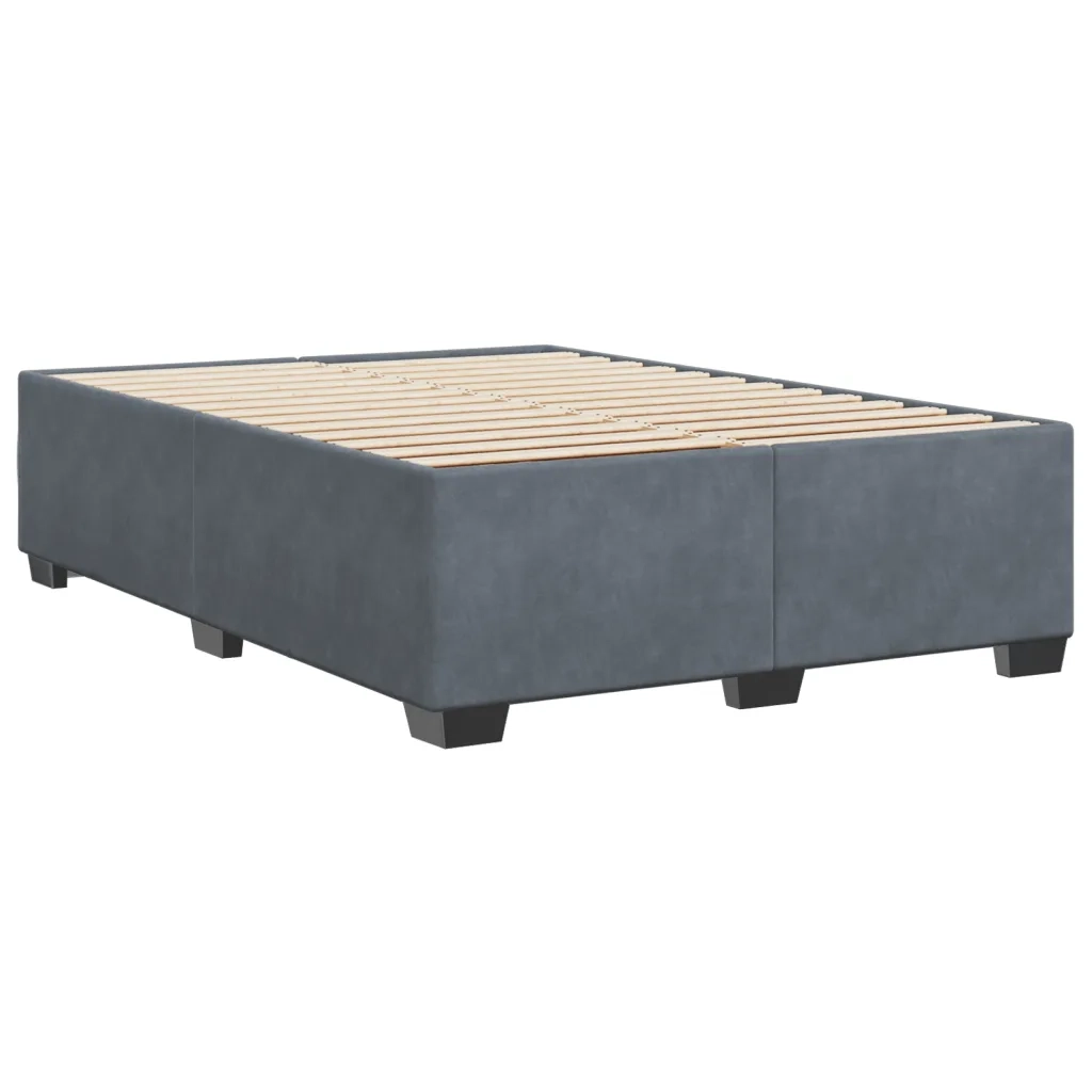 Giroletto senza Materasso Grigio Scuro 140x190 cm Velluto 3284632