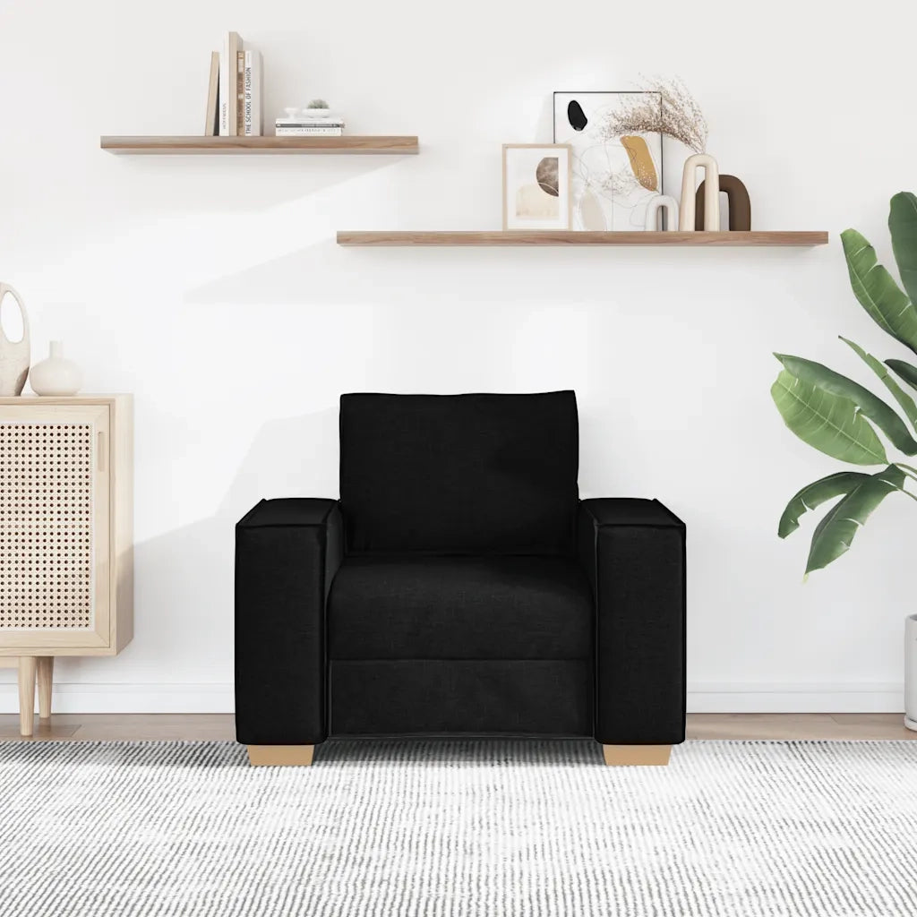 Poltrona | Sedia Relax Divano Nero 100x78x84 cm Tessuto