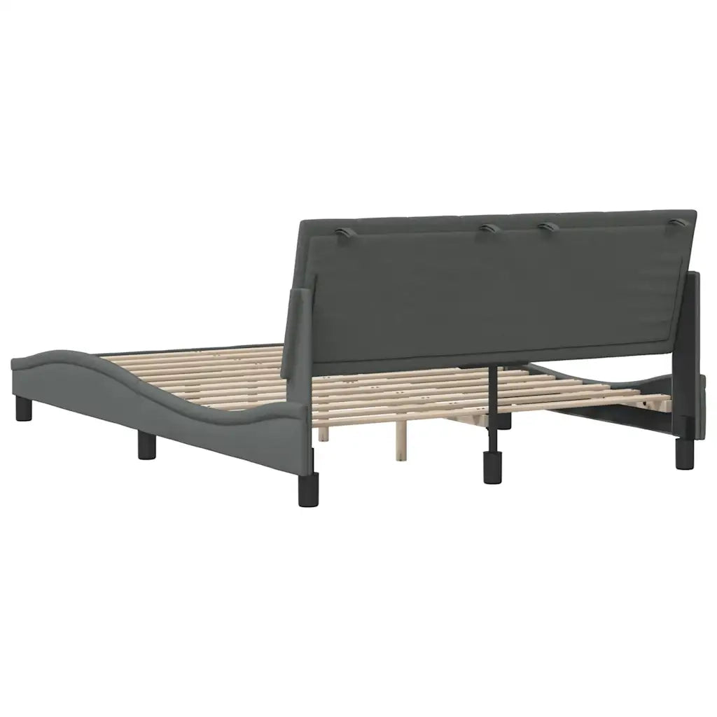 Letto matrimoniale | Letto per adulti | Giroletto senza Materasso Hanko Grigio Scuro 140x200 cm Tessuto
