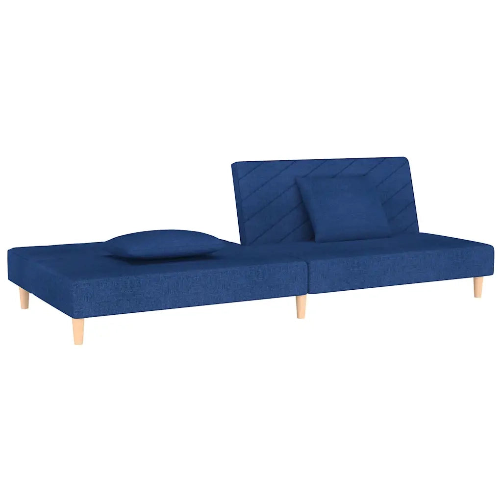 Divano letto | Sof¨¤ letto | Letto singolo a 2 Posti con 2 Cuscini Blu in Tessuto