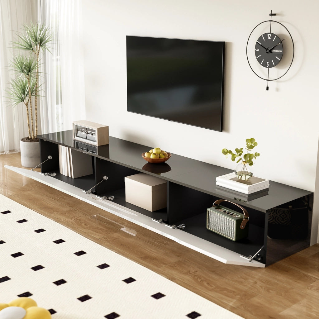 Cassettiera per TV nero-bianco; MDF e truciolare; 180 cm