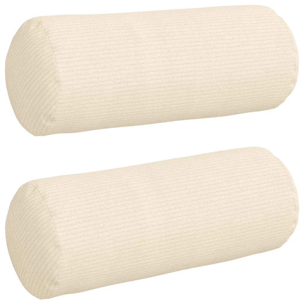 Cuscini a rullo 2 pcs Crema Ø 15 x 40 cm Tessuto in Cords 42014305