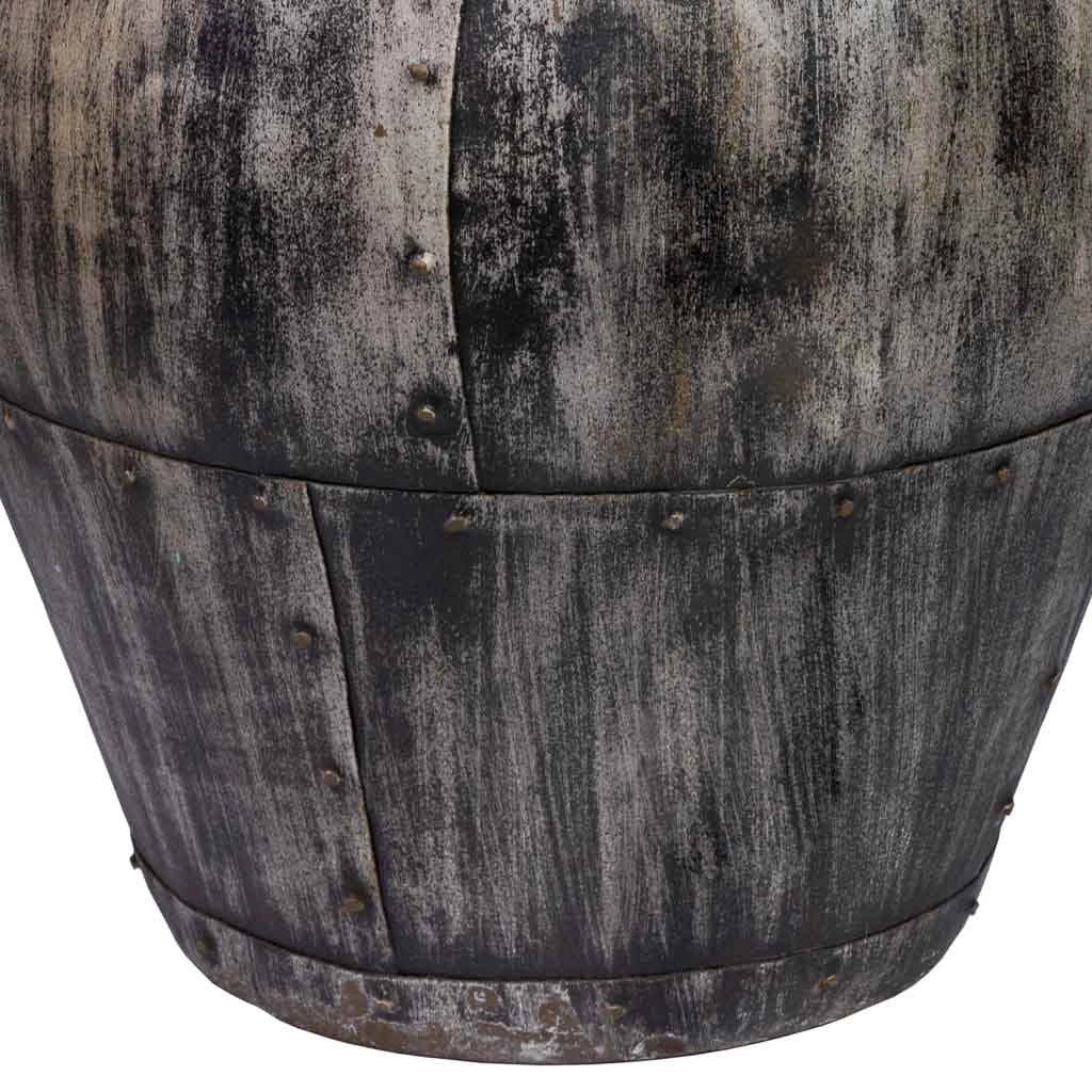 Vaso in metallo grigio invecchiato 40x40x65