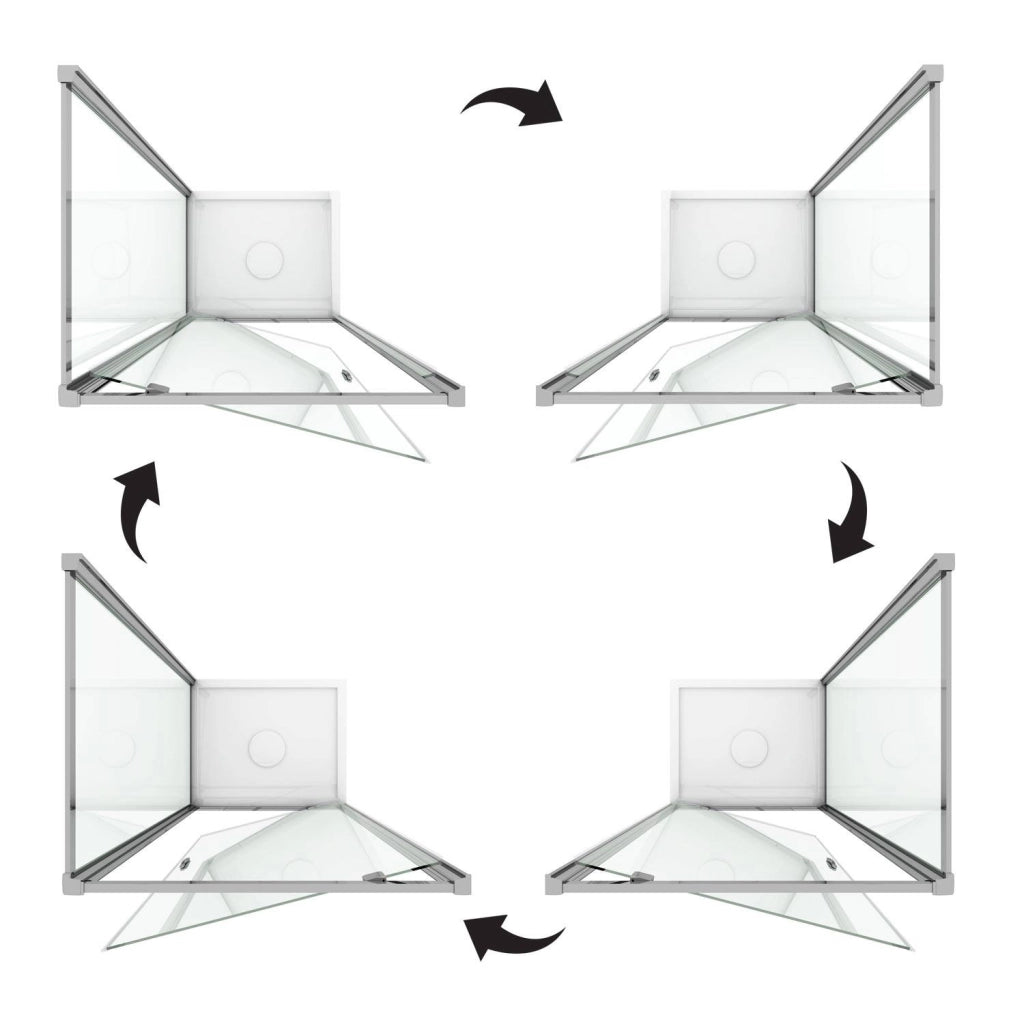 Box Doccia 75x80 AP. 80 CM H198 stampato C mod. Cristal Duo 1 Anta