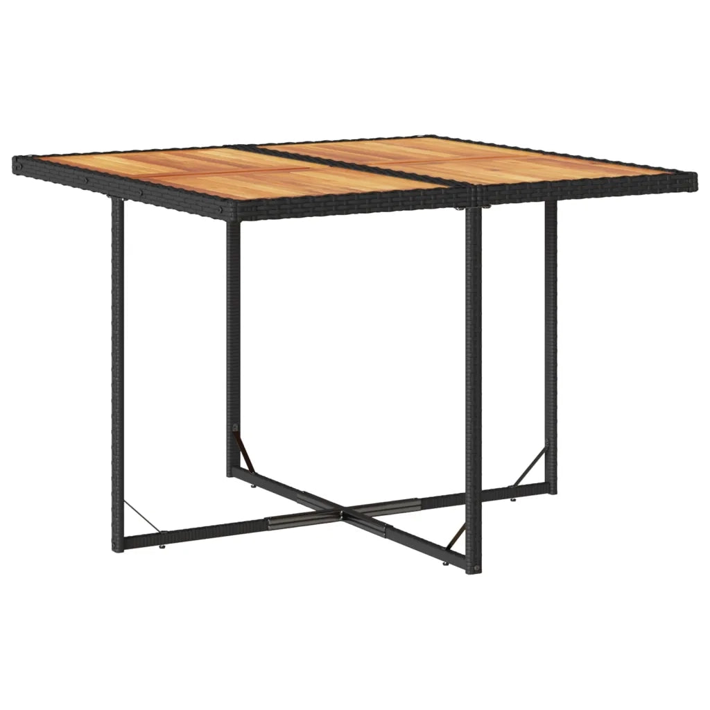 Set da Pranzo da Giardino 9 pz con Cuscini Nero in Polyrattan 3277730
