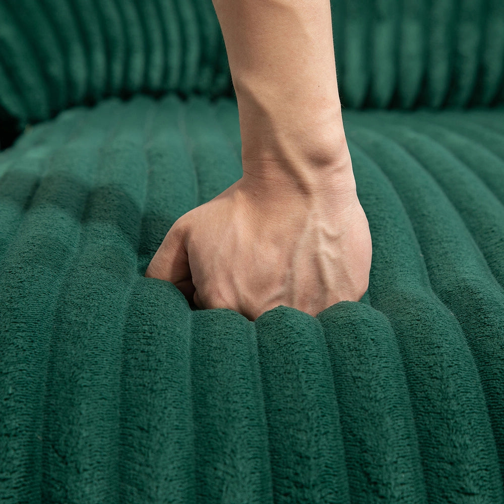Cloud couch - Xylo - Velluto coste 3 cuscini verde smeraldo