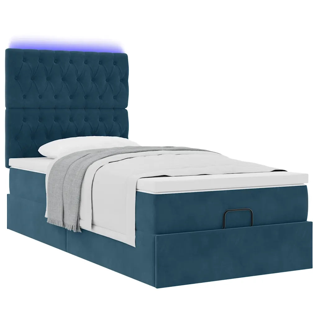 Struttura Letto Pouf con Materassi 90x190 cm in Velluto 3314364
