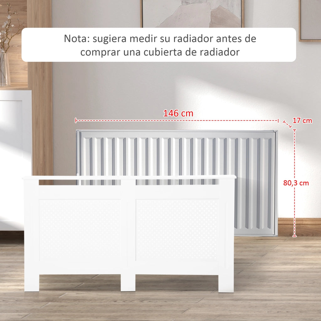 Copritermosifone MDF ¨C Xylo ¨C Bianco 151,5x19x82 cm con Listelli