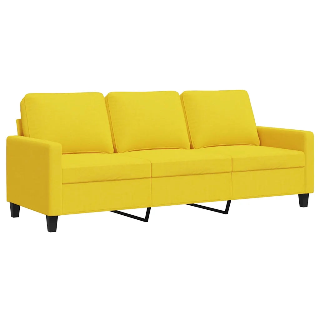 Divano a 3 Posti Giallo Chiaro 180 cm in Tessuto 359176