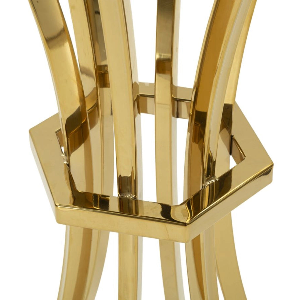 Tavolino VKH879, Oro, Vetro, 50x50x92 cm