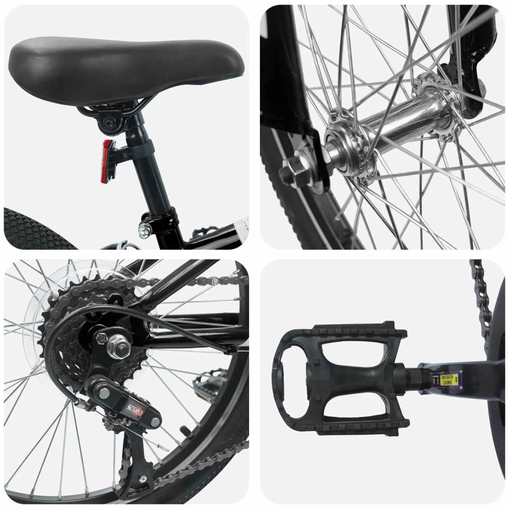 Mountain Bike 20 Pollici 6-Speed per 5-8 anni Nero