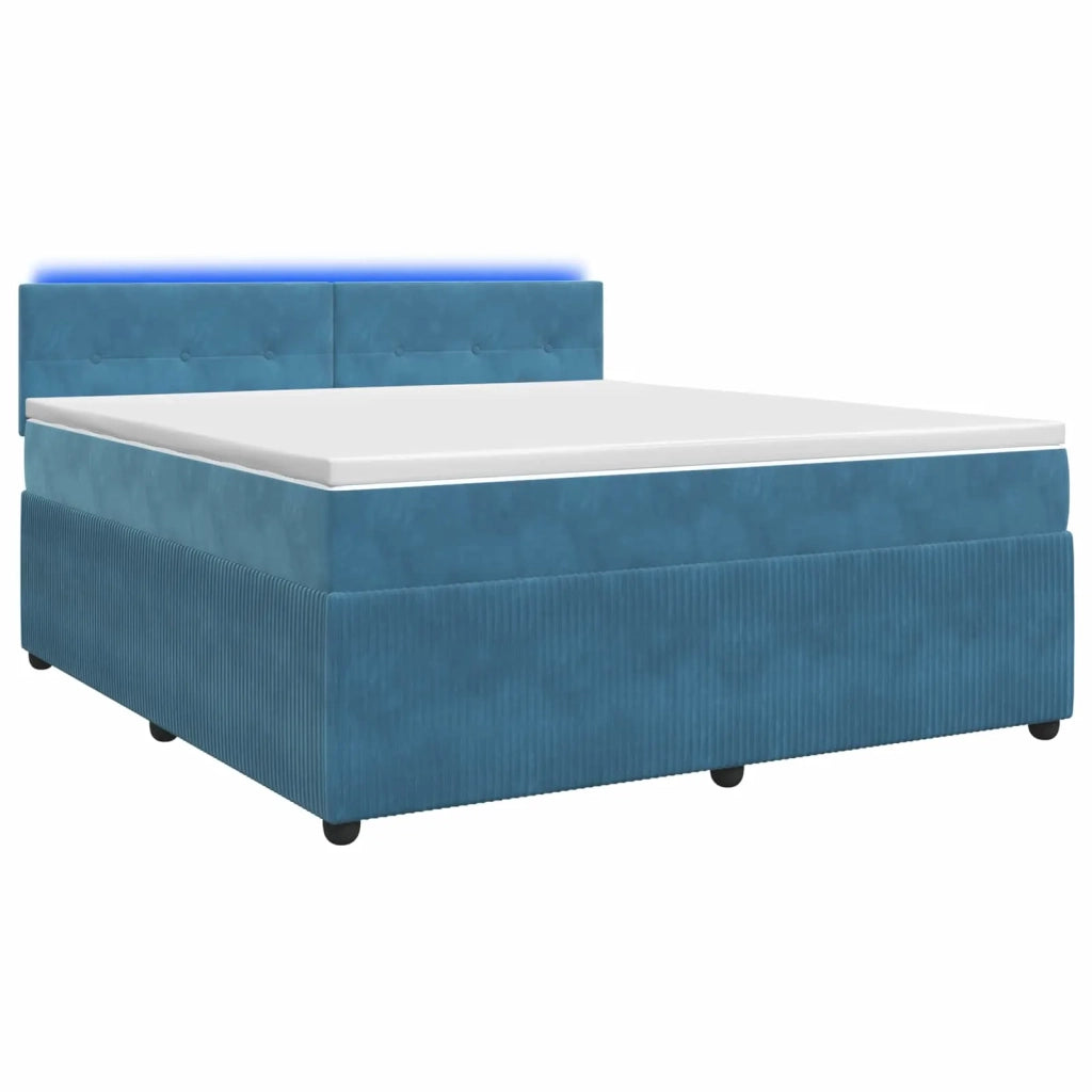 Letto box spring con materasso Blu 180 x 200 cm Velluto 3453195