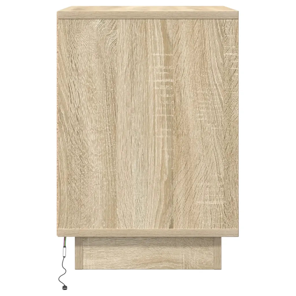 Comodini con Luci a LED 2 pz Rovere Sonoma 38x34x50 cm 861288