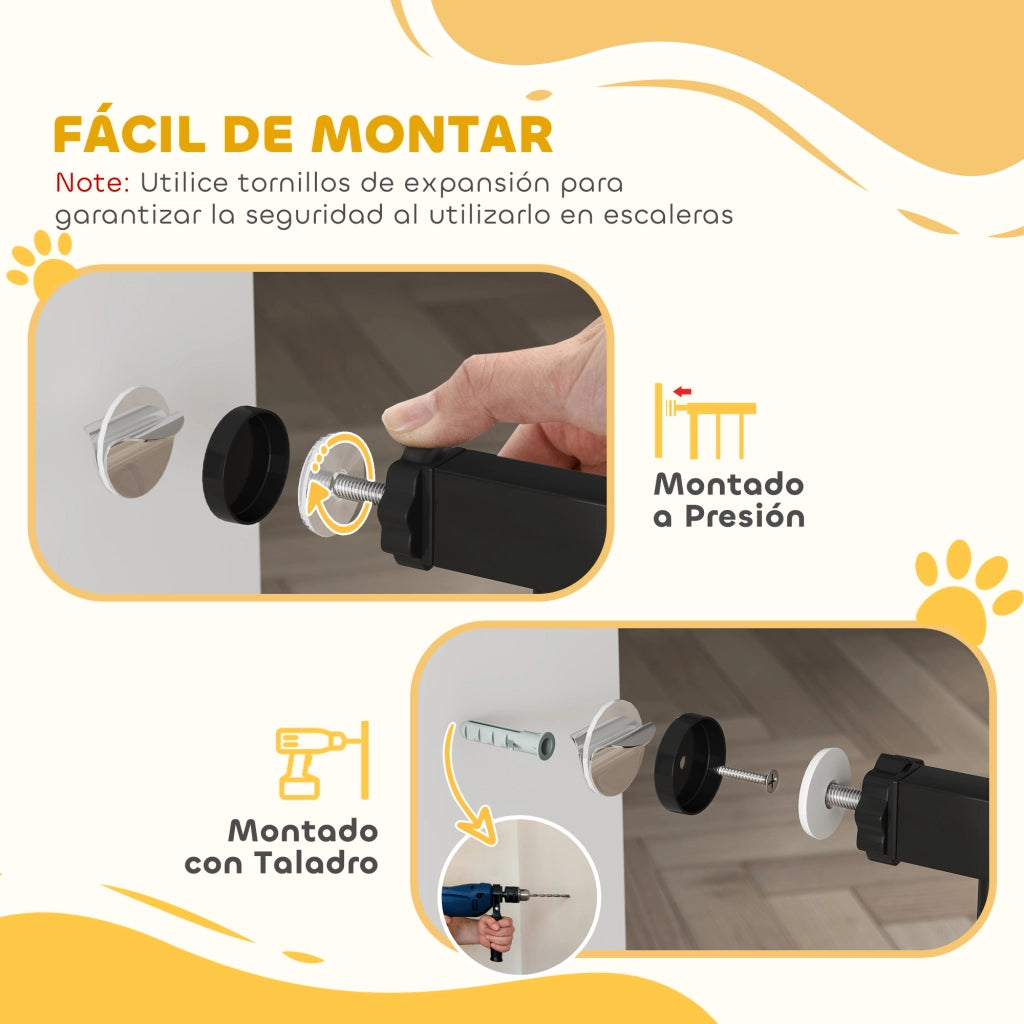 Barriera per Cani Regolabile ¨C Zephmum ¨C Nero 74-87 cm