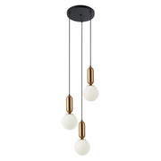 Lampada a sospensione minimalista Aldeva Italux nera 3 sfere E27
