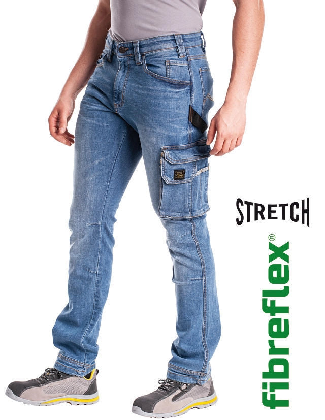 Rica Lewis 5429934 Job1 Pantaloni Jeans da Lavoro Tasconato Stretch Multitasche Taglia 58 colore Denim Chiaro