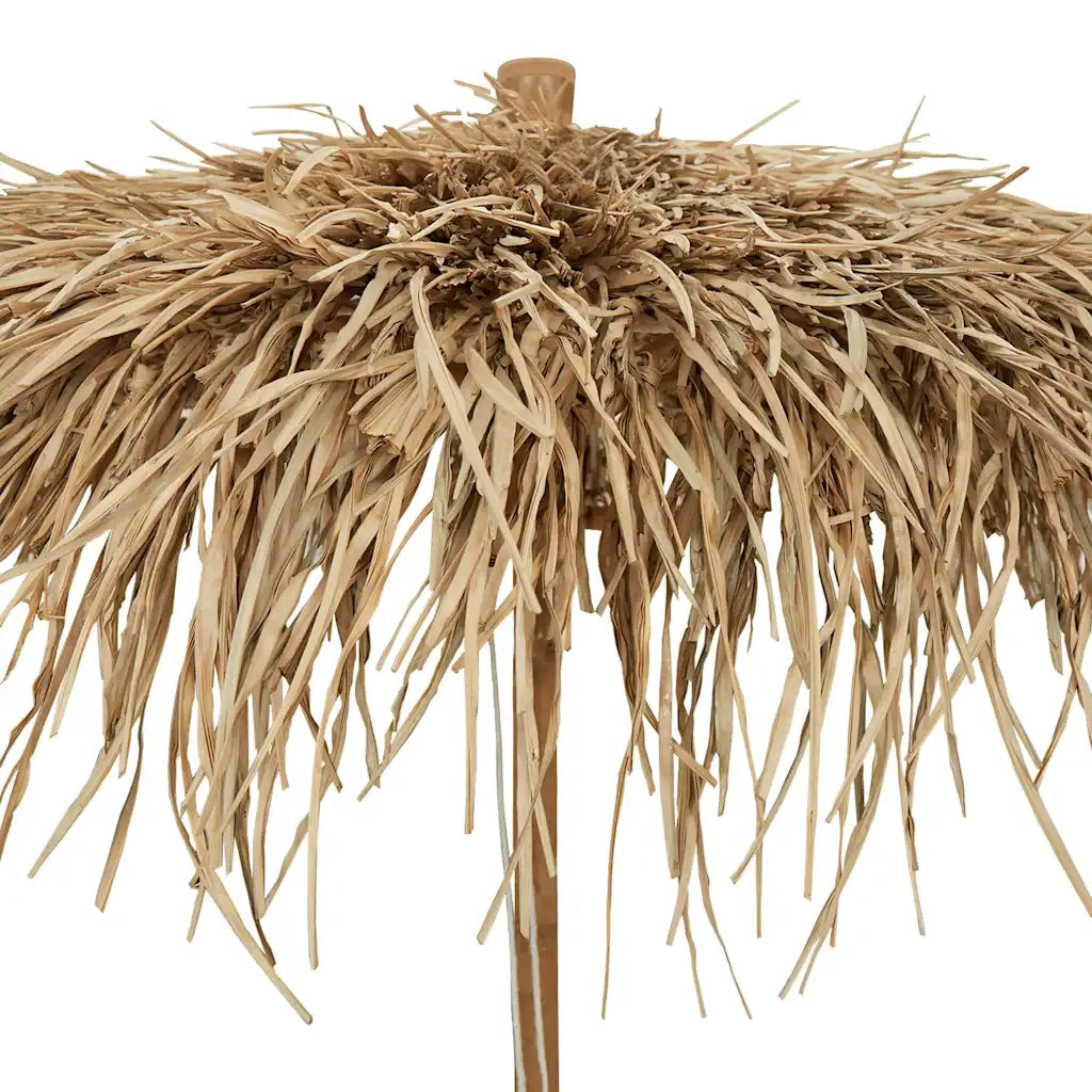 Ombrello Tiki con Baldacchino a Foglia di Banana-Ombrellone da spiaggia 240 cm Bamb¨´