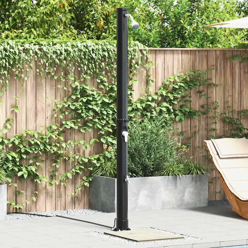 Doccia Solare da Esterno Nero 217 cm PVC e Alluminio 42003408