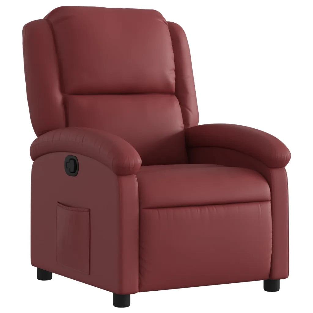 Poltrona Reclinabile Rosso Vino in Similpelle 371779