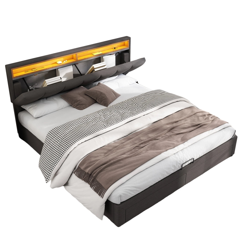 letto imbottito acciaio grigio scuro 160 x 200 cm