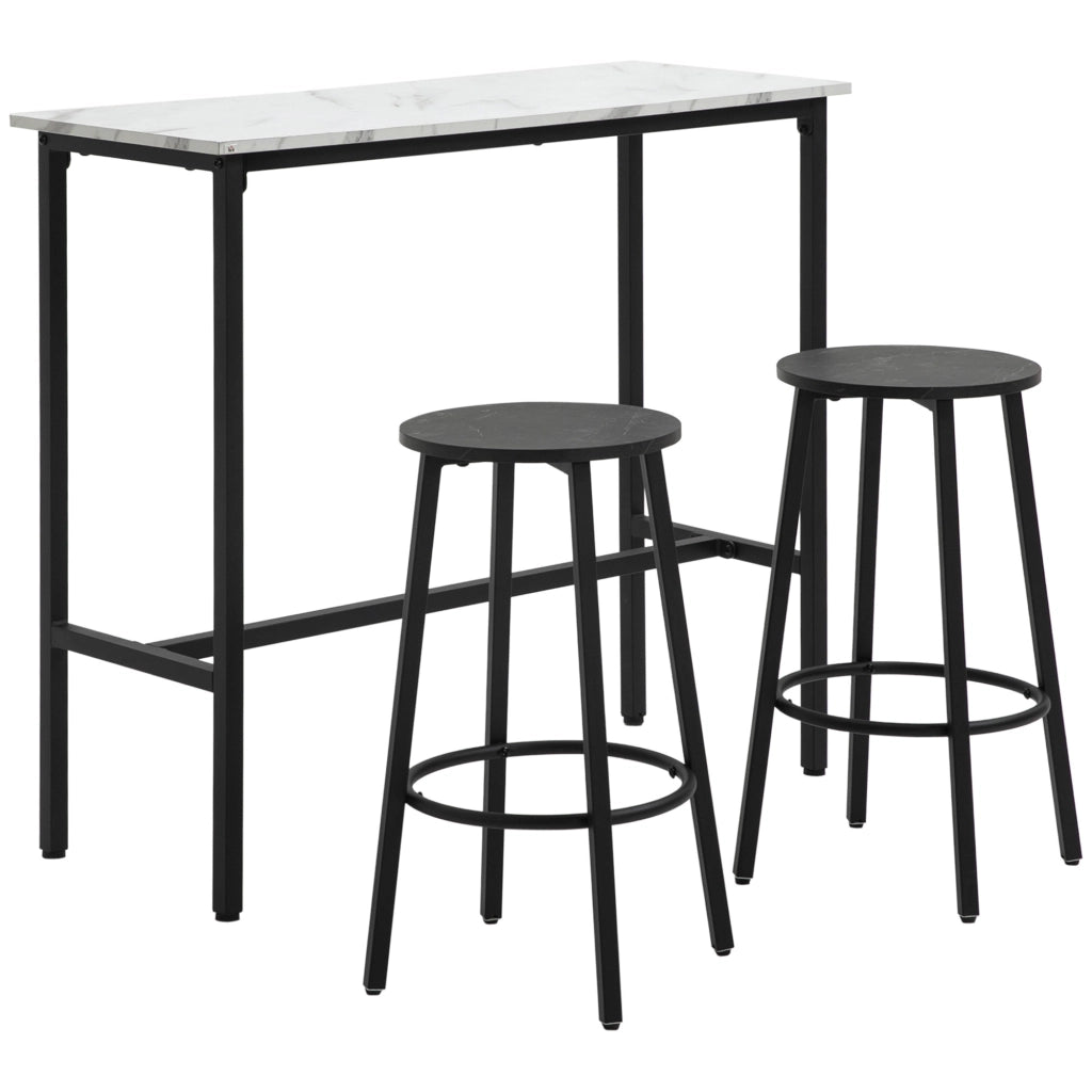 Set tavolo alto bar rotondo con 2 sgabelli ¨C Xylo ¨C Acciaio moderno bianco nero 3 pezzi