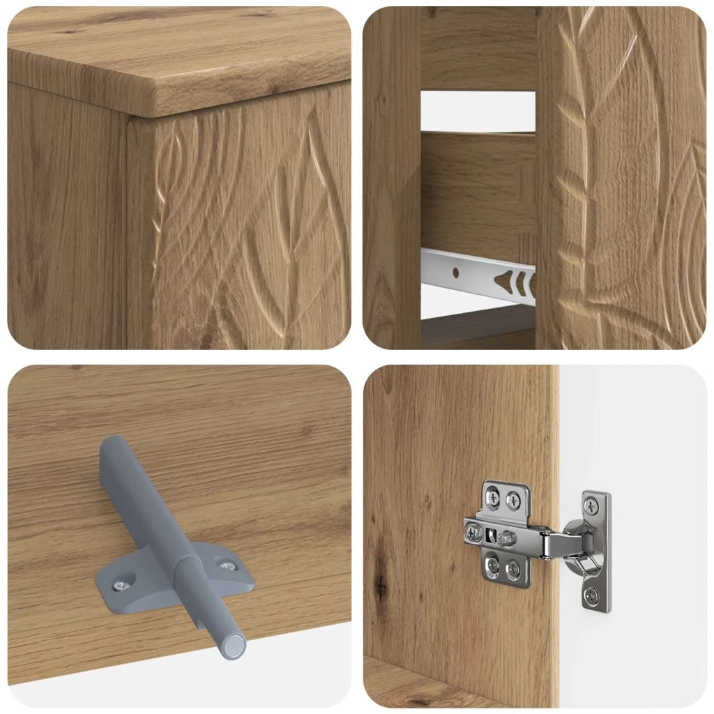 Set di Armadi da Bagno da 2 Pezzi DELFT Rovere Artigianale 3417548