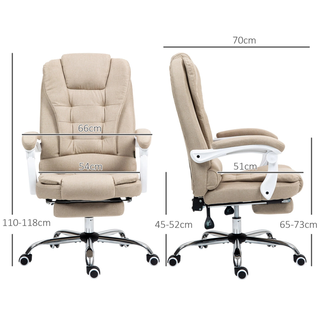 Poltrona da ufficio reclinabile con poggiapiedi e braccioli ¨C zephmum ¨C beige