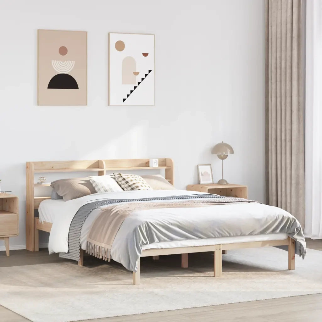 Letto senza Materasso-Struttura Letto 160x200 cm in Legno Massello di Pino 418658
