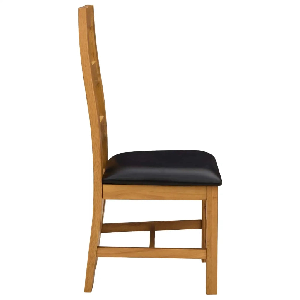Sedia da pranzo 2 pz Legno di Quercia Massello Nero 42039166