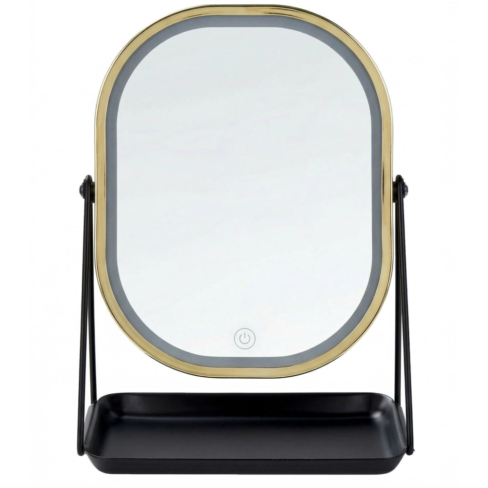 Specchio LED make up da tavolo 20 x 22 cm color oro bagno camera da letto moderno