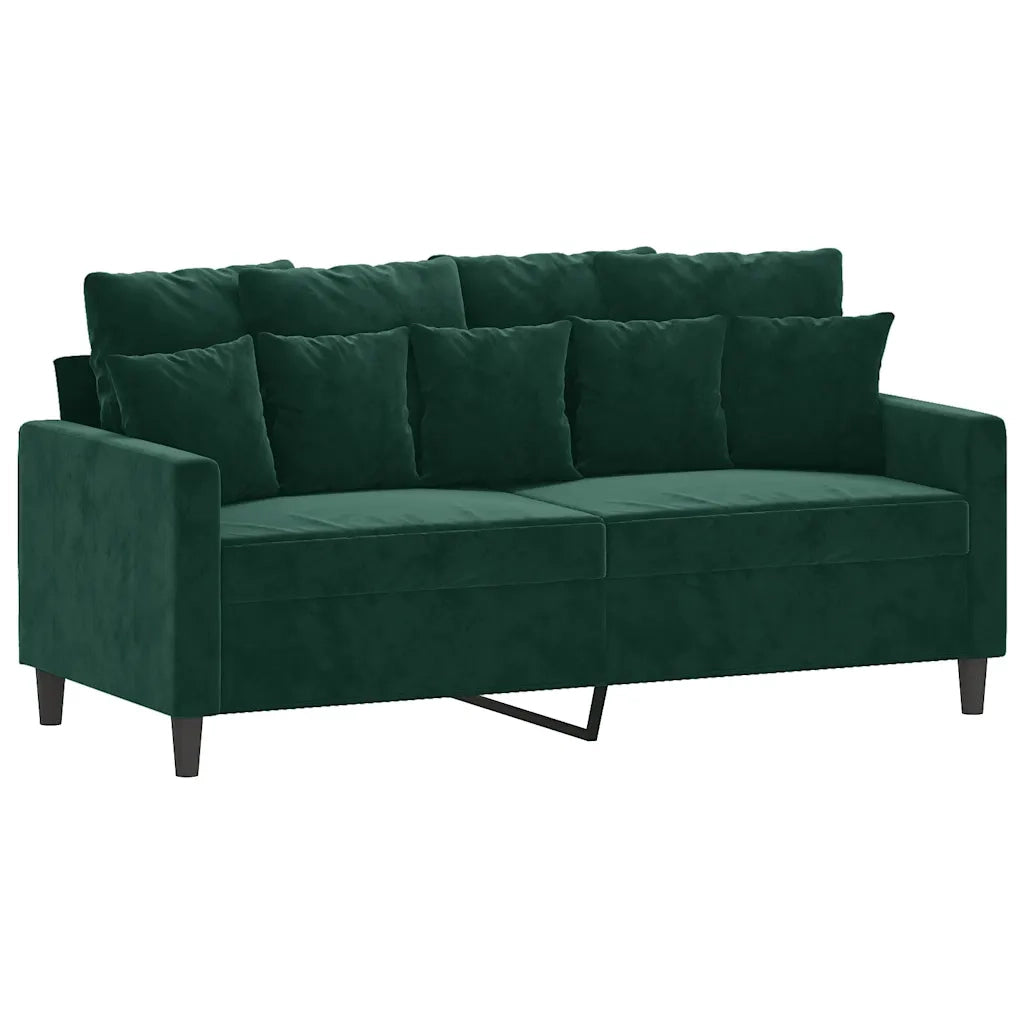 Divano a 2 Posti Verde Scuro 140 cm in Velluto 359305
