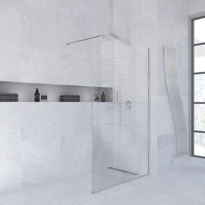 Doccia Walk-In 160 cm trasparente 6 mm profilo cromo H 200 cm Klug