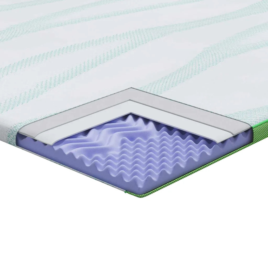 Topper per materasso Bianco e Verde 100 x 200 cm 4106169