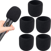Parasole microfono, copertura microfono impermeabile, spugna alta densità, 5 pezzi, nero