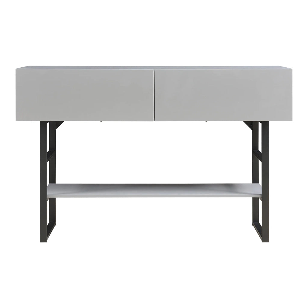Tavolo consolle 75 x 120 x 30 cm pannello di particelle grigio chiaro 03_0010888