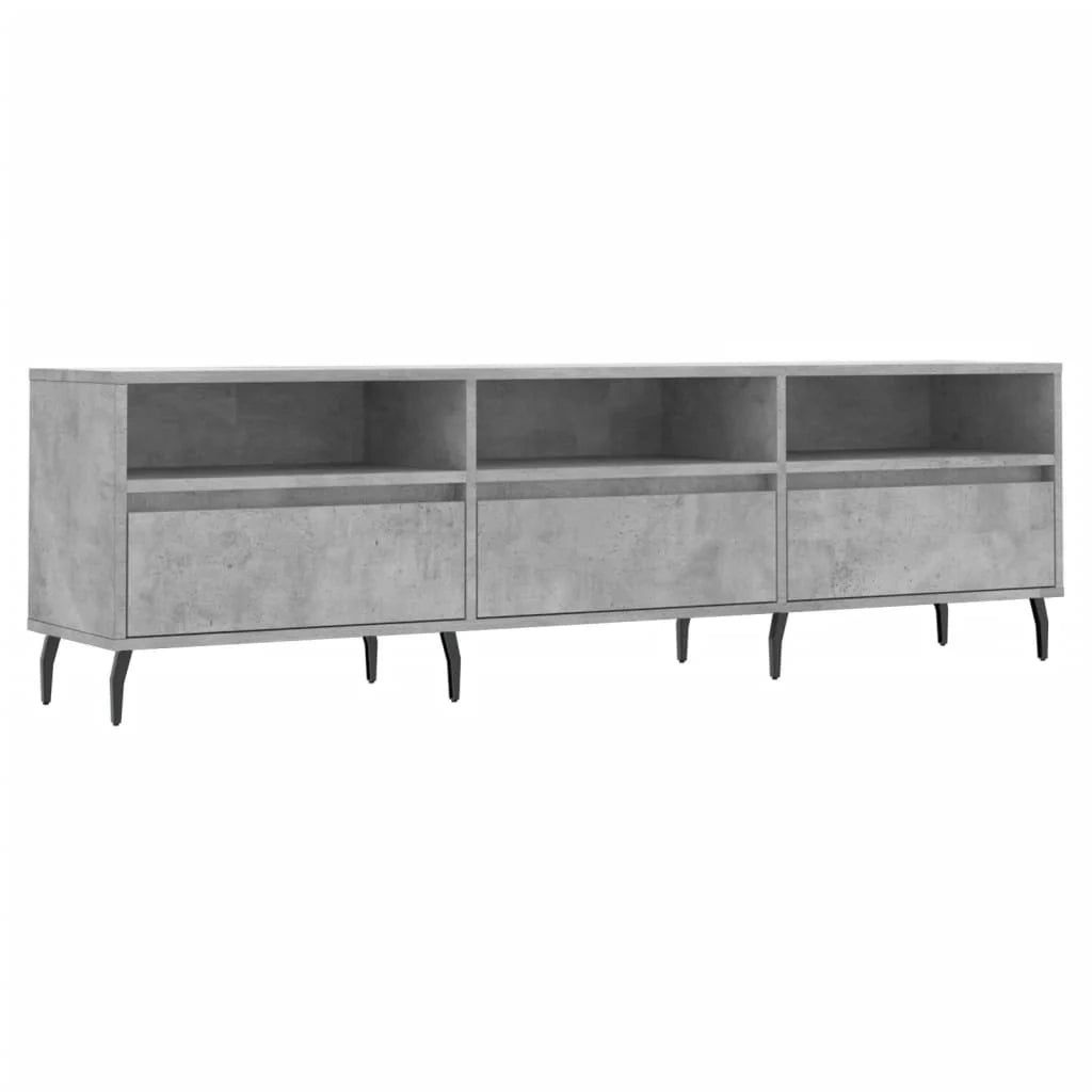 Mobile TV multimediale mensola TV credenza TV per sala da pranzo soggiorno camera da letto 150 x 30 x 44,5 cm legno ingegnerizzato grigio 02_0025976