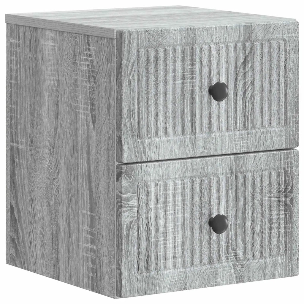 Mobiletto da notte a muro Grigio Sonoma 33 x 34,5 x 40 cm 897967