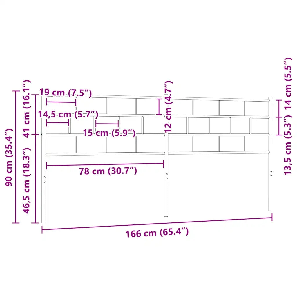 Testiera di Ricambio in Metallo Nero 160 cm 355694