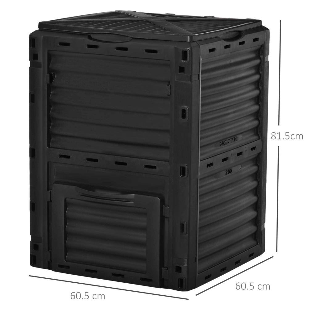Compostiera da Giardino 300L ¨C Minimal ¨C Plastica Nera