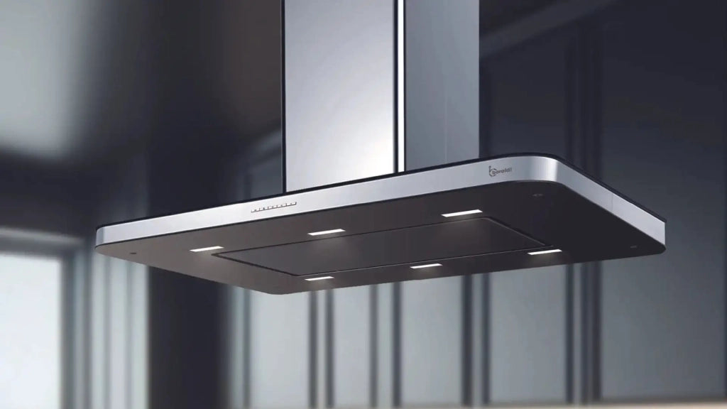 CAPPA STIVIA ISOLA cm 90X60 - Inox, Nero - 800 m3/h