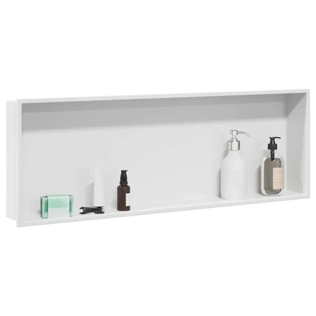 Nicchia per doccia Bianco 90 x 30 x 9,5 cm Acciaio inossidabile