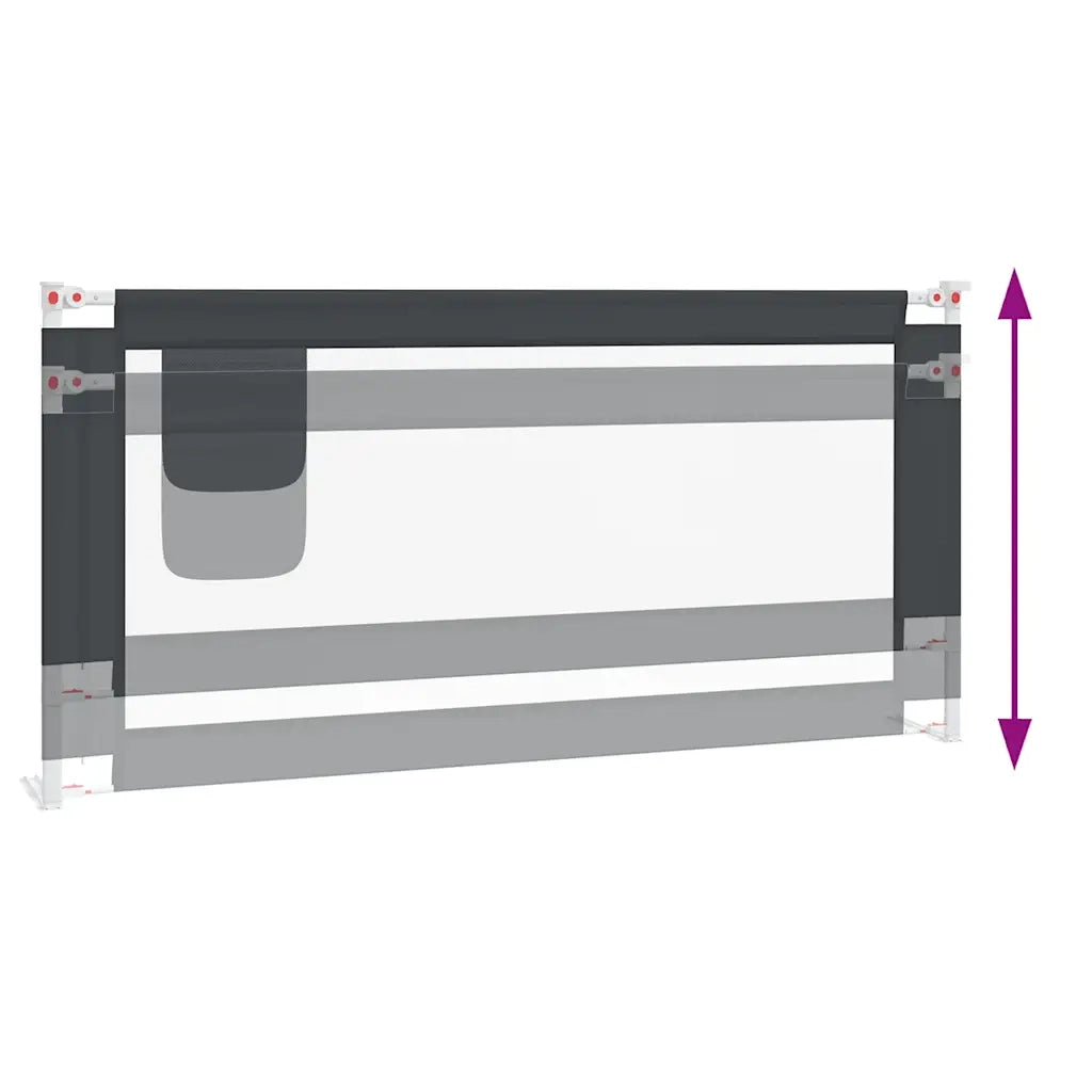Sponda Letto Sicurezza Bambini Grigio Scuro 190x25 cm Tessuto 10232