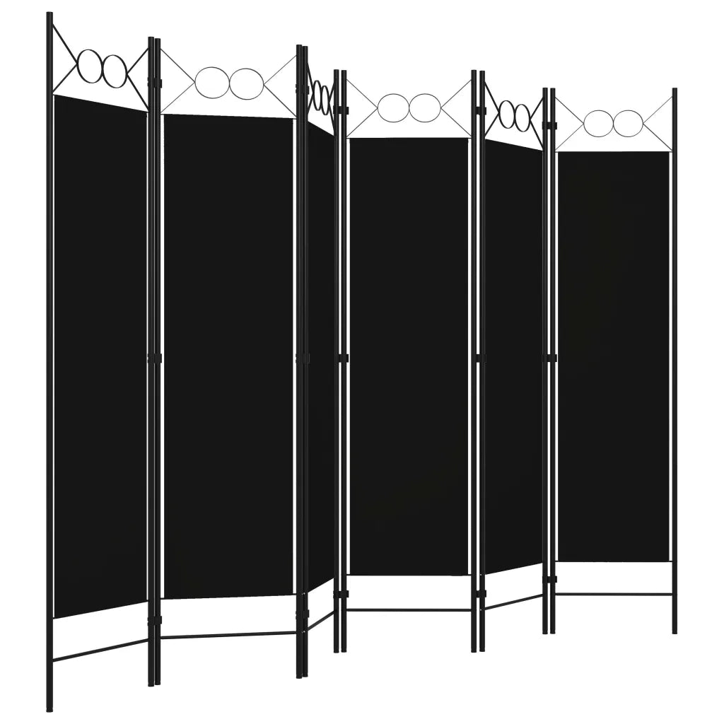 Divisorio Ambienti | Divider per stanze | Paravento a 6 Pannelli Nero 240x180 cm